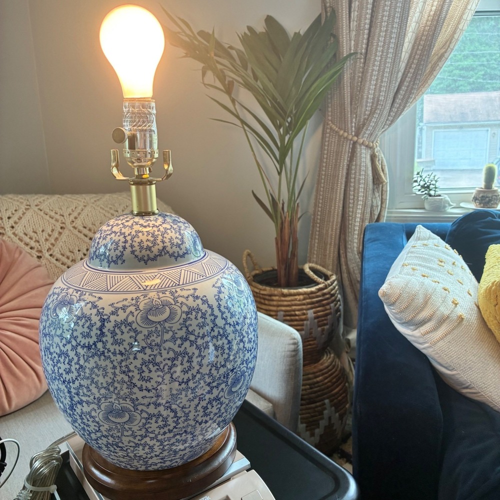 Lauren Ralph Lauren Table Lamp Ginger Jar Floral Grandmillenial Luxury Coastal - Picture 14 of 14